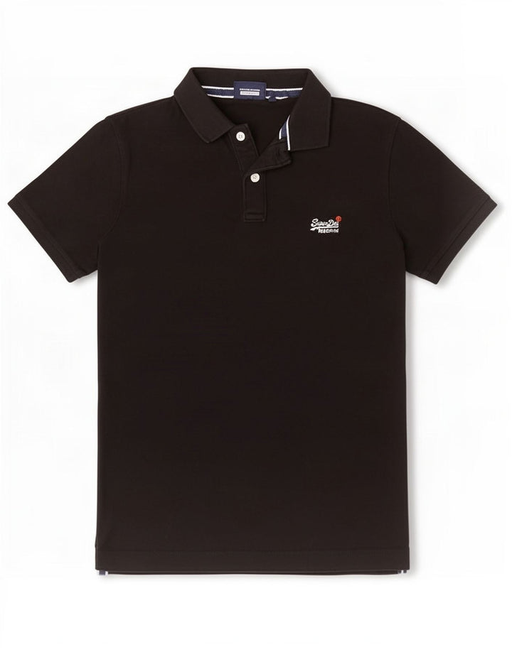 Superdry muška polo majica Srednje crni pamuk