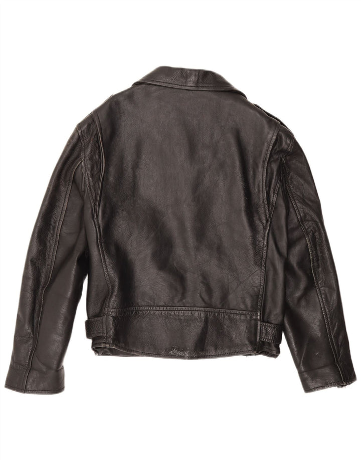 VINTAGE muška kožna biciklistička jakna UK 36 Mala crna