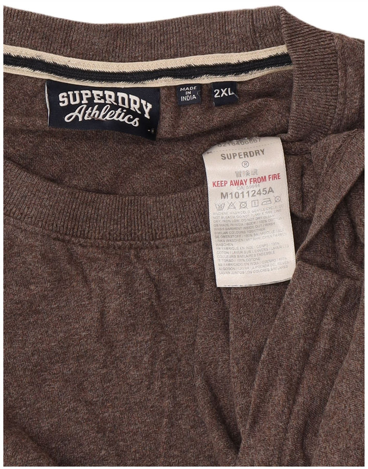 Superdry muška majica kratkih rukava 2XL smeđi pamuk