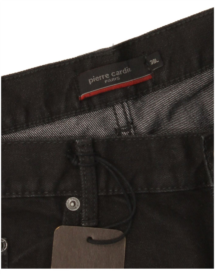 PIERRE CARDIN Muške ravne traperice Paris W38 L34 crni pamuk