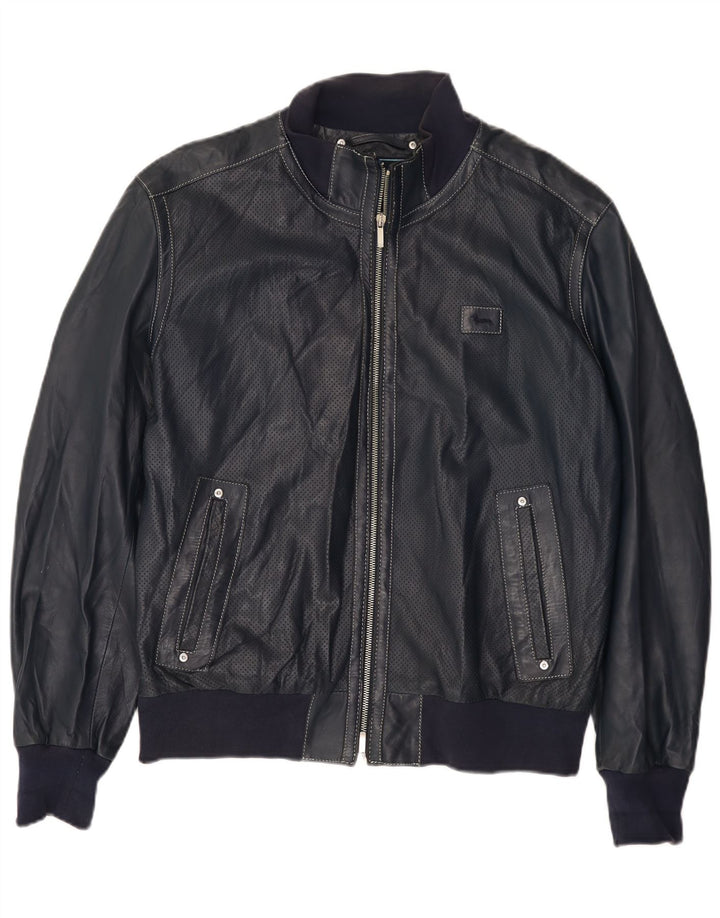 Harmont & Blaine muška kožna jakna UK 40 velika tamnoplava koža