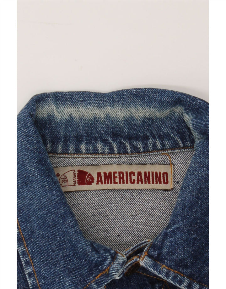 AMERICANINO Mens Denim Jacket UK 36 Small Blue Vintage Americanino and Second-Hand Americanino from Messina Hembry 