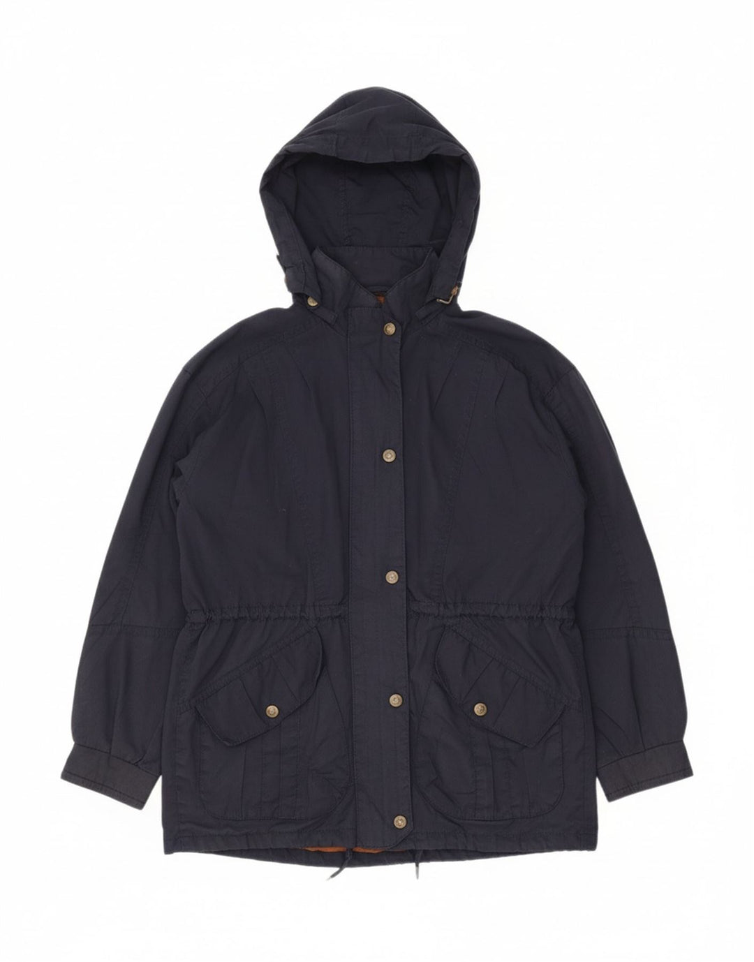 BRUGI Womens Oversized Hooded Parka Jacket IT 46 Large Navy Blue