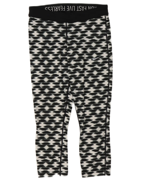 Nike ženske Dri Fit Capri tajice UK 10 male crne geometrijske