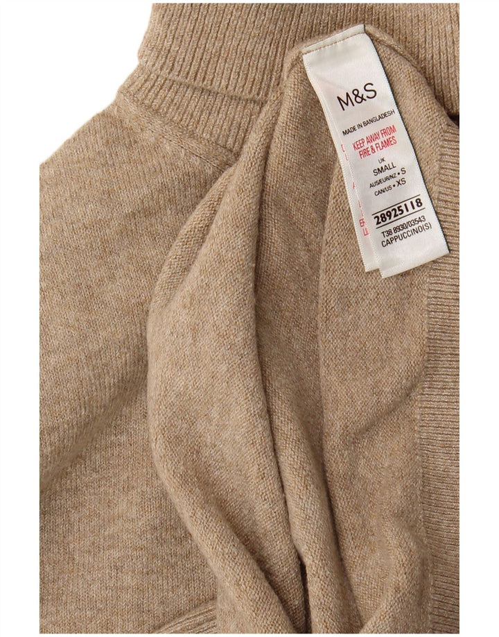 Marks & Spencer ženski pulover s rol izrezom UK 10 Mali bež poliester
