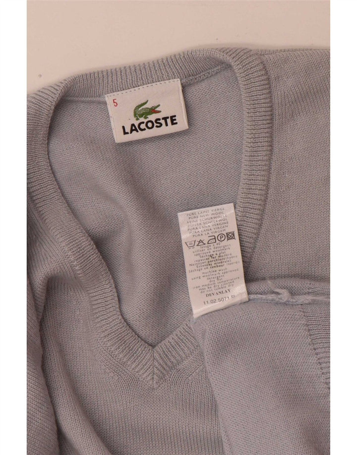 Lacoste muški džemper s V-izrezom, veličina 5, velika plava djevičanska vuna