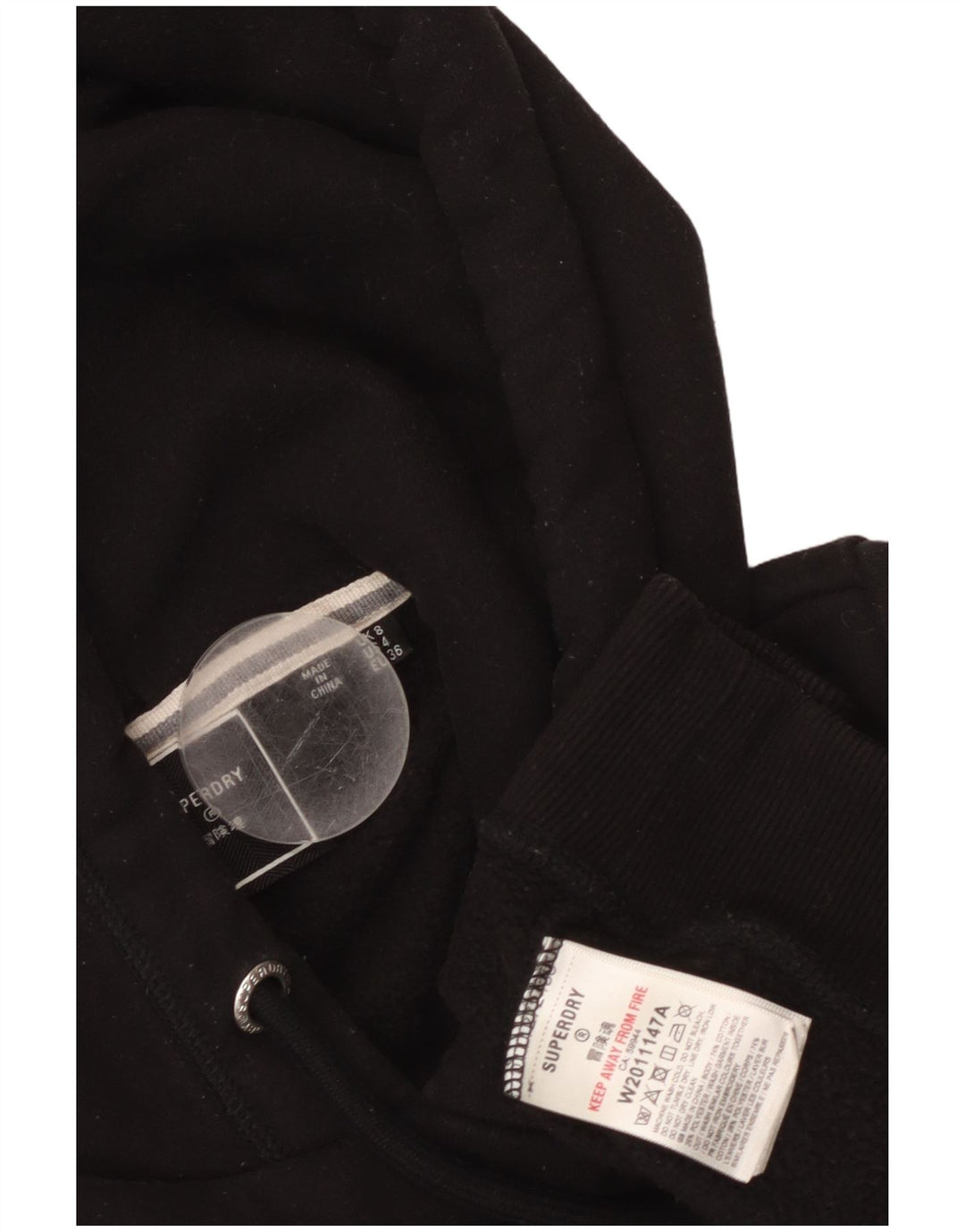 SUPERDRY Ženska majica s kapuljačom UK 8 Mali crni pamuk