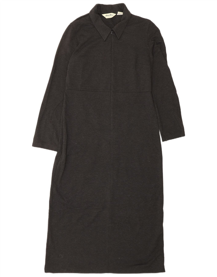 EDDIE BAUER Ženska prevelika maksi haljina dugih rukava UK 10 Mala siva