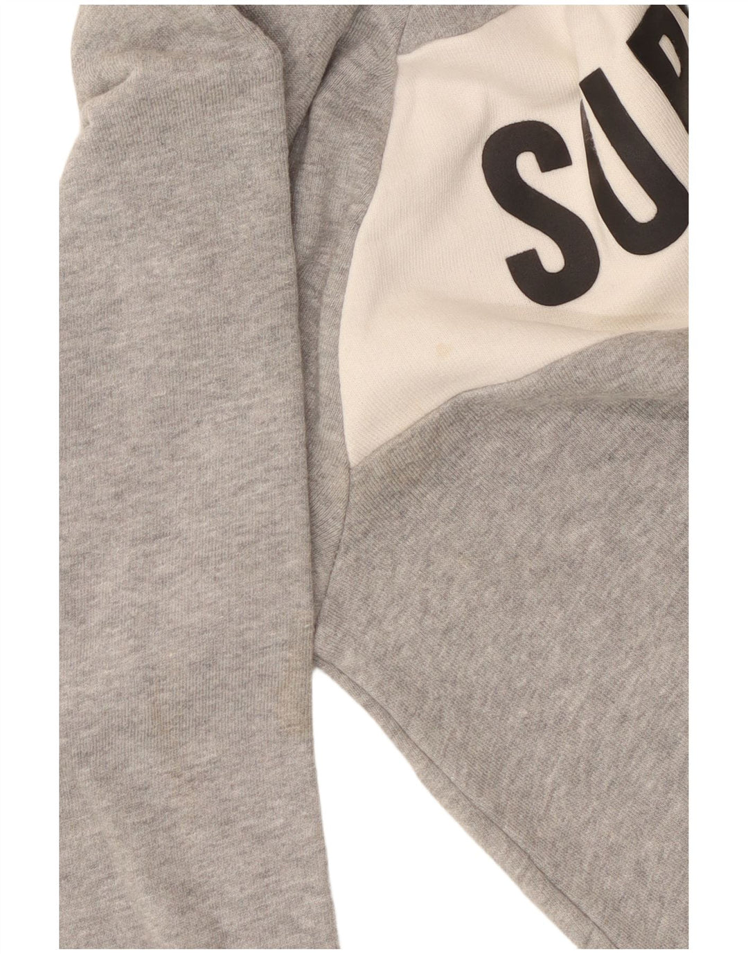 Superdry ženski kratki džemper s grafičkim motivima UK 14 srednje sivi pamuk