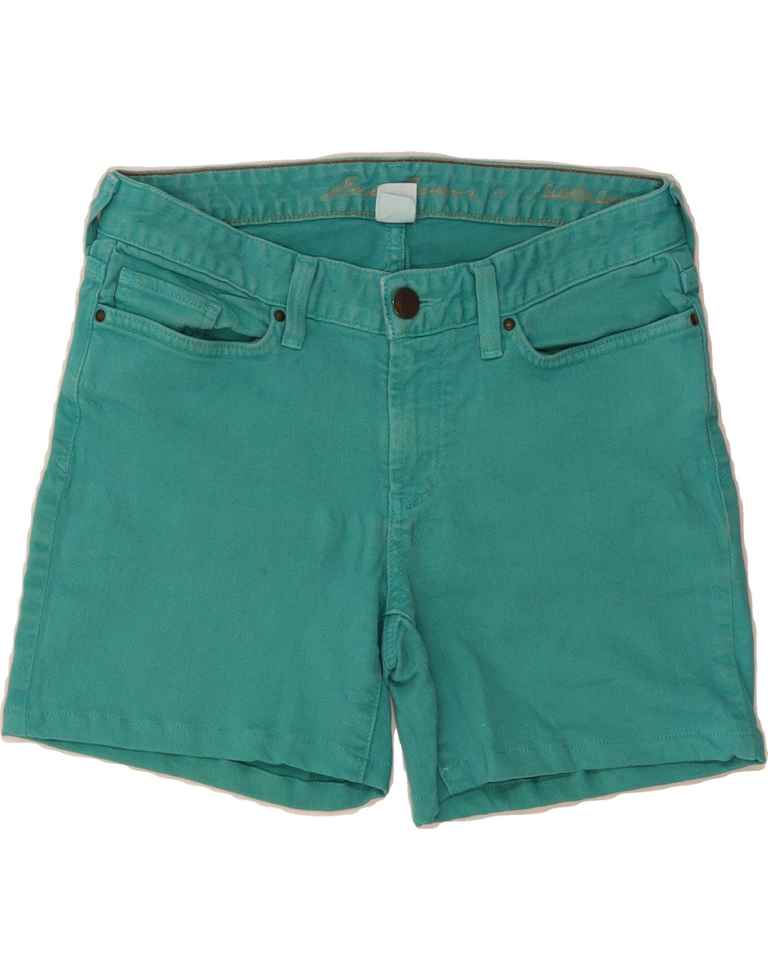 EDDIE BAUER Womens Slightly Curvy Denim Shorts US 4 Small W30  Green Vintage Eddie Bauer and Second-Hand Eddie Bauer from Messina Hembry 