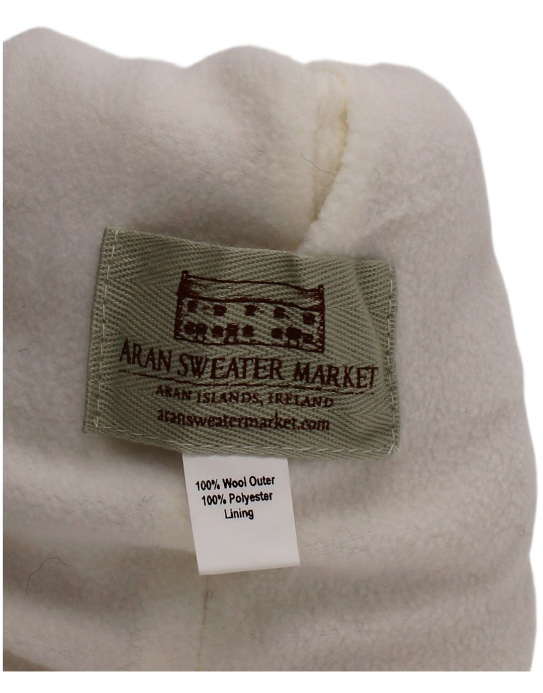 Aran Sweater Market Ženska pletena kapa od bijele vune
