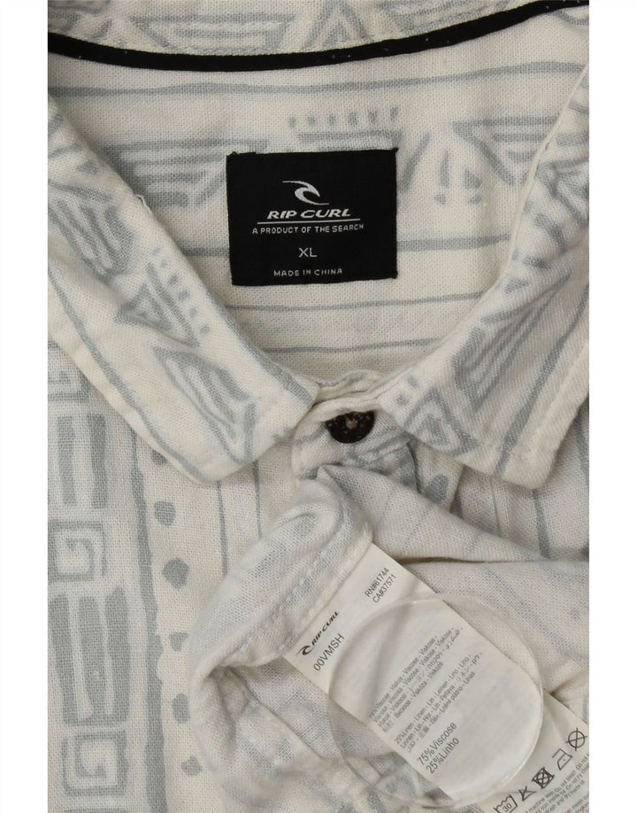 Rip Curl muška košulja kratkih rukava XL bijela geometrijska viskoza