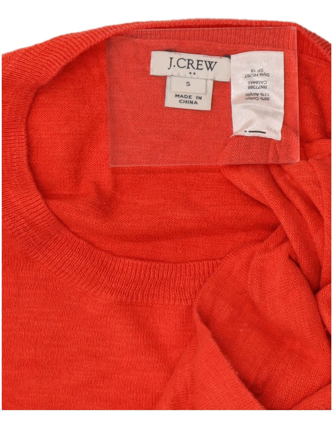 J. CREW Ženski pulover s okruglim izrezom UK 10 Mali crveni pamuk