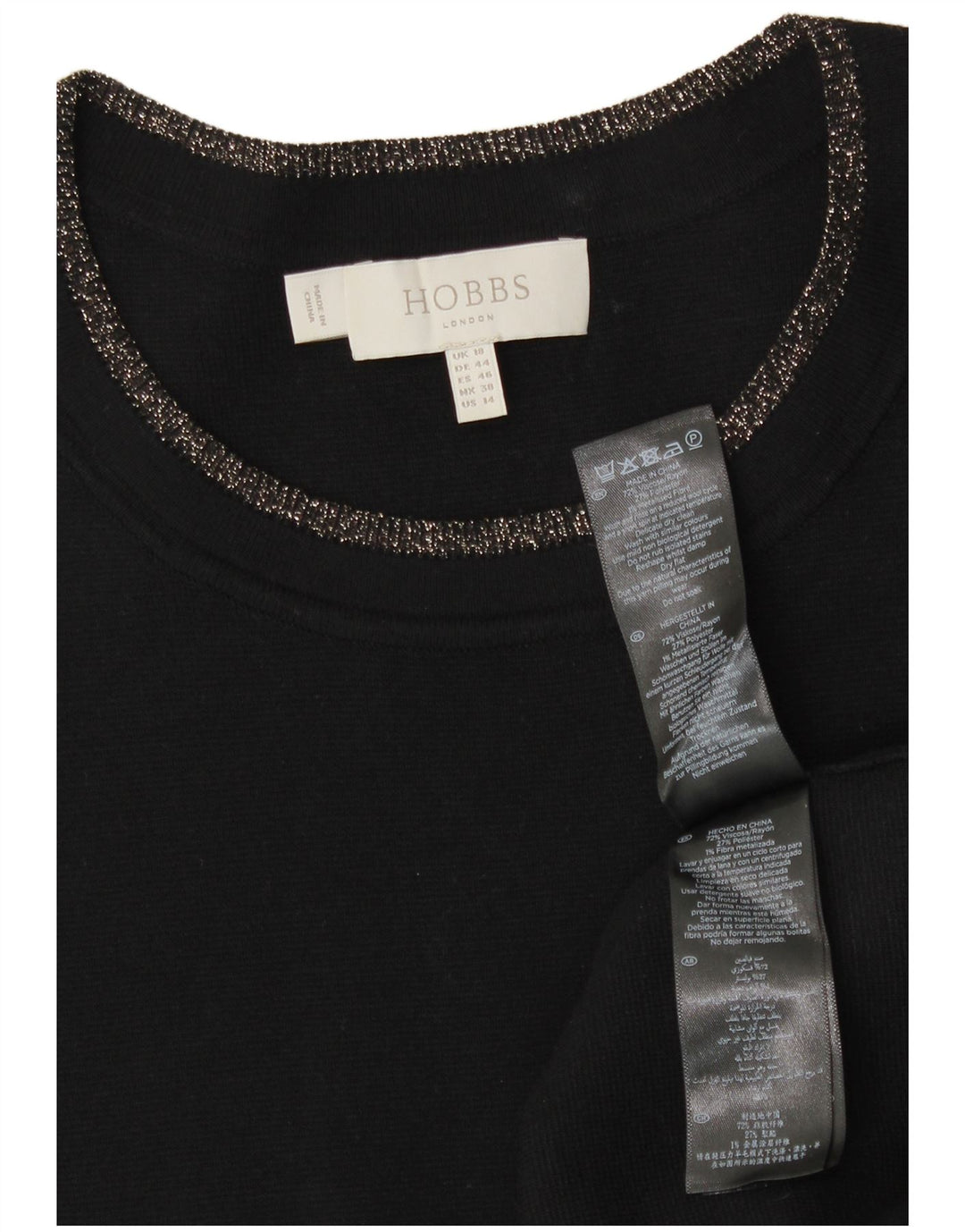 Hobbs Ženska džemper haljina UK 18 XL crna viskoza