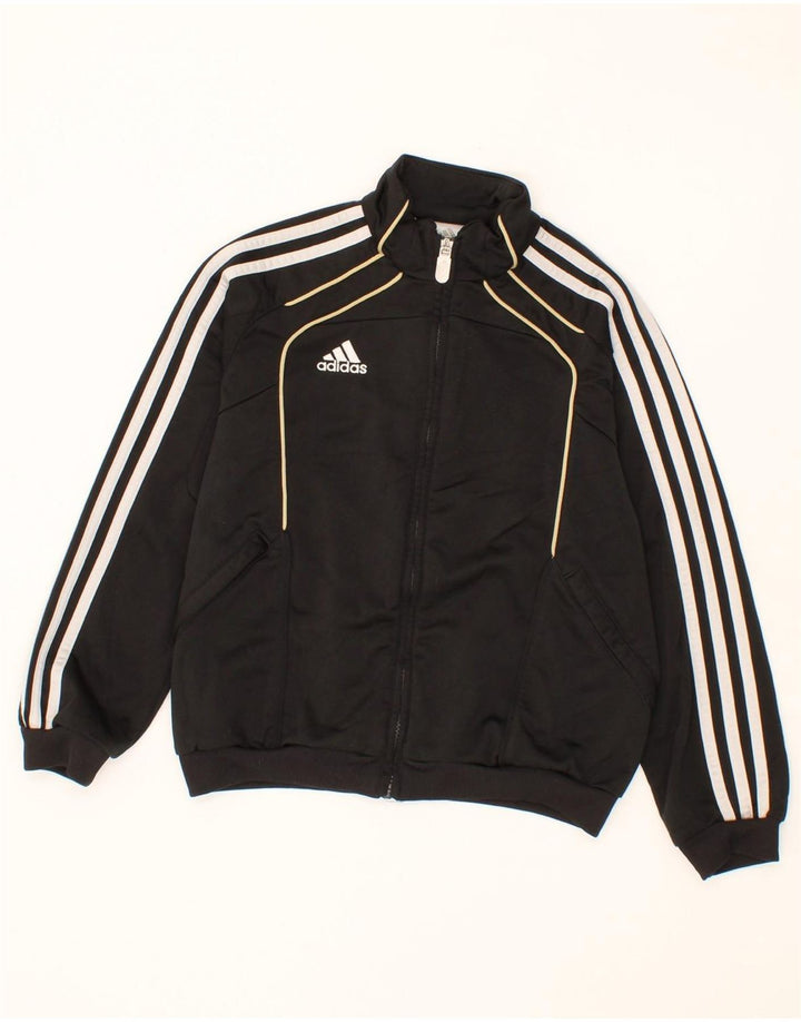 ADIDAS Boys Tracksuit Top Jacket 9-10 Years Black Polyester Vintage Adidas and Second-Hand Adidas from Messina Hembry 