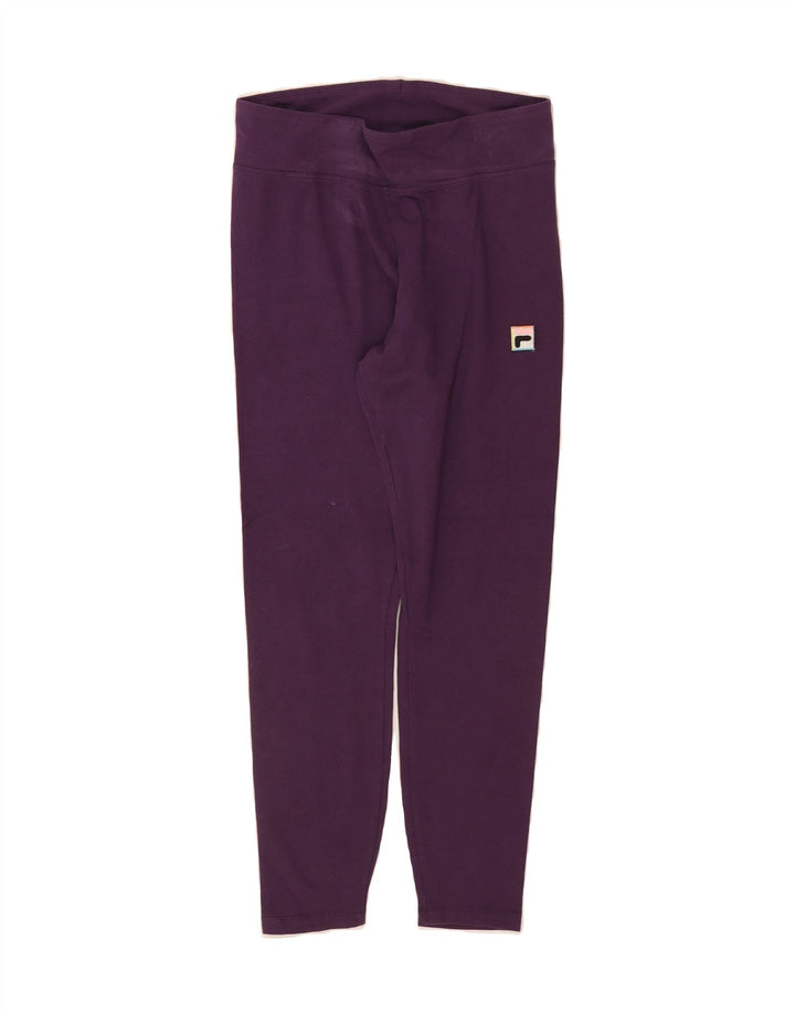 FILA Womens Crop Leggings UK 14 Medium  Purple Cotton Vintage Fila and Second-Hand Fila from Messina Hembry 