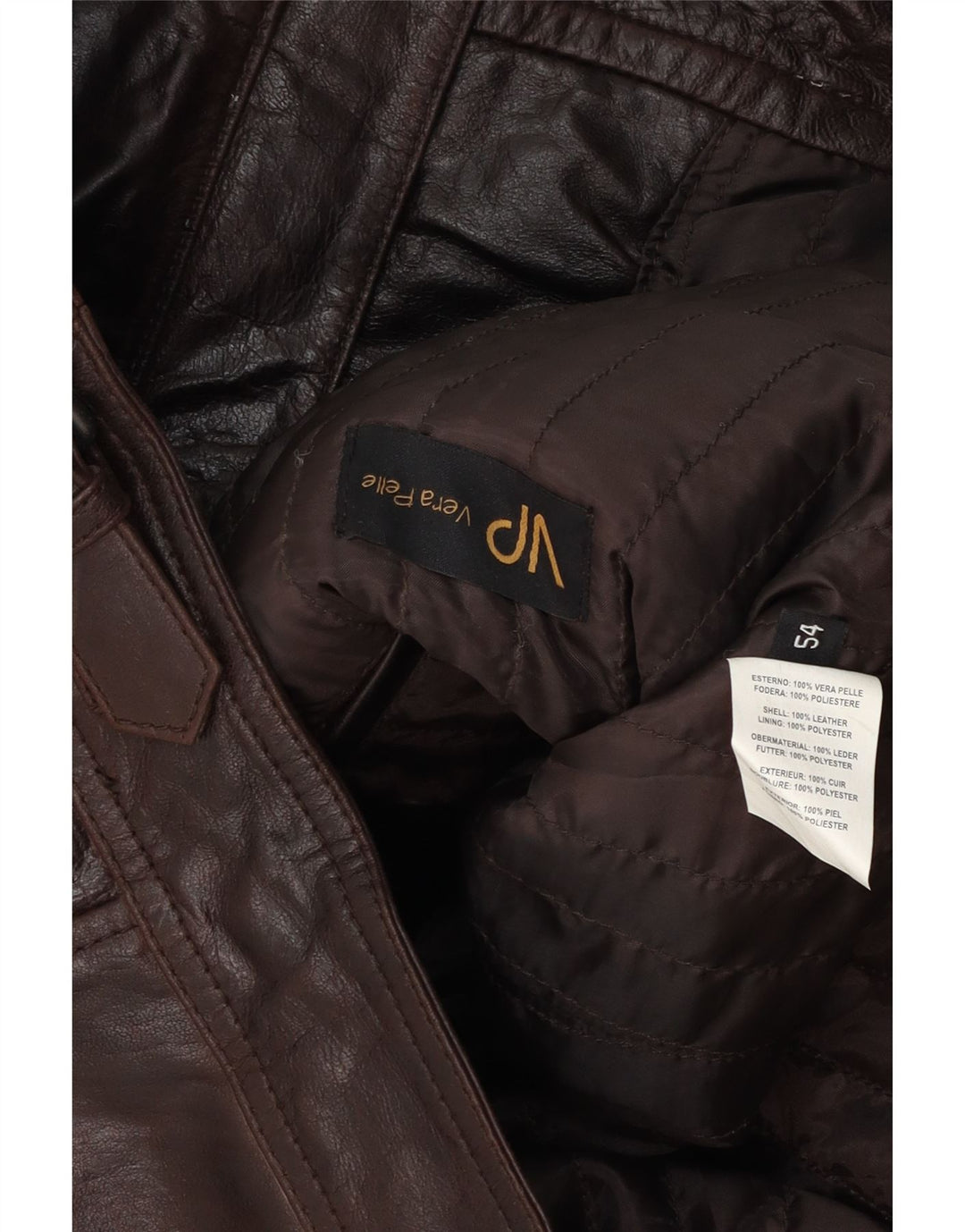 Vintage muška bomber kožna jakna IT 54 2XL smeđa koža