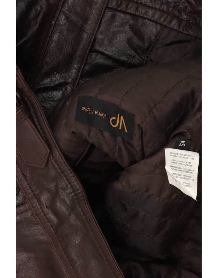 Vintage muška bomber kožna jakna IT 54 2XL smeđa koža
