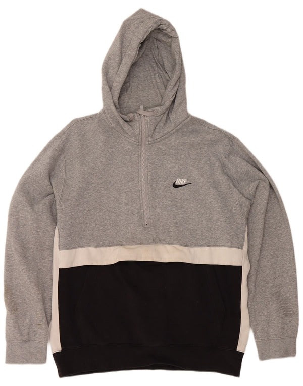 Nike muška majica s kapuljačom s patentnim zatvaračem, veliki sivi pamuk u blokovima boja