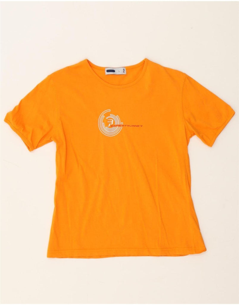 FILA Boys Graphic T-Shirt Top 11-12 Years Large  Orange Cotton Vintage Fila and Second-Hand Fila from Messina Hembry 