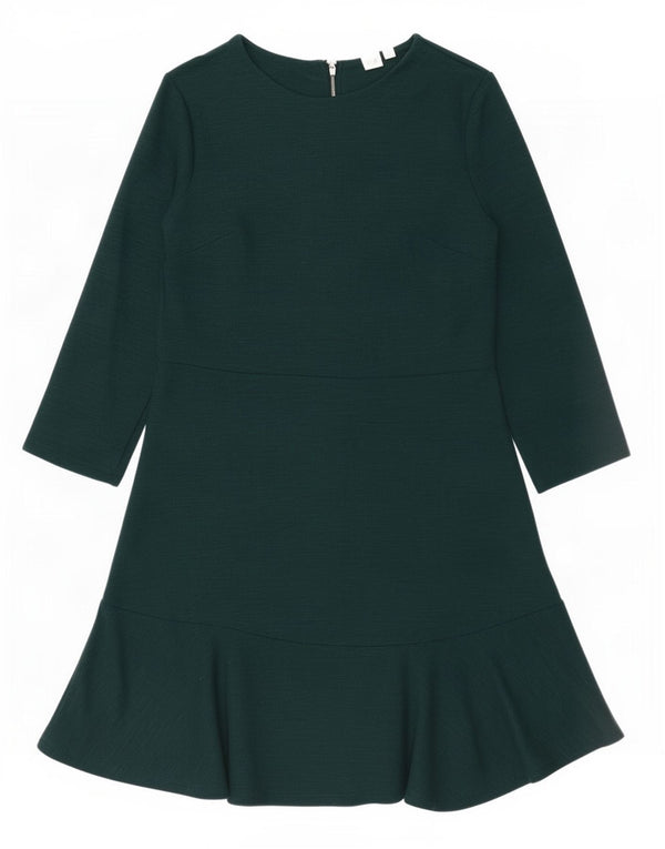 Gap Womens 3/4 Sleeve A-Line Dress UK 10 Small Green Rayon