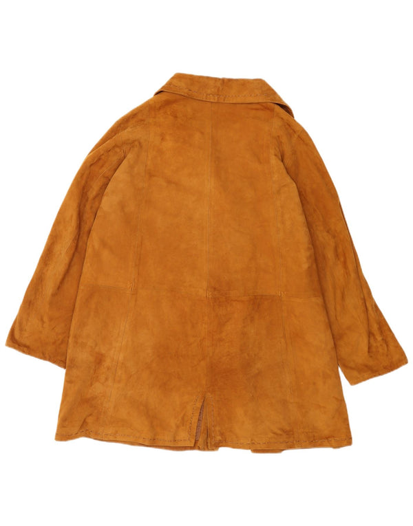 Vintage Womens Suede Jacket UK 14 Medium Brown Leather