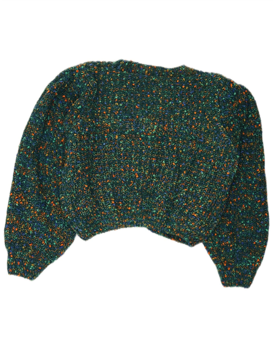 Ženski kratki kardigan pulover od jabukovače UK 16 od poliestera s velikim zelenim pjegama