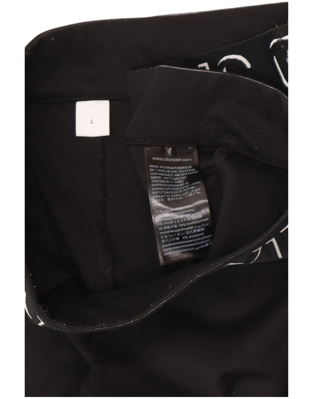 CALVIN KLEIN Ženske Slim Fit grafičke kratke hlače Large W32 L27 crne