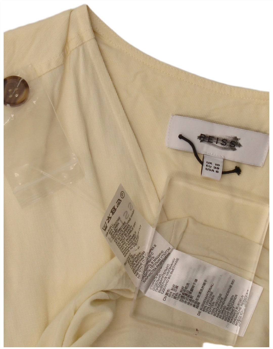 REISS Ženska plašt haljina UK 10 Mala bež viskoza