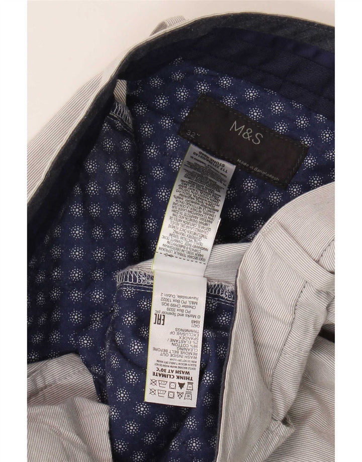 Marks & Spencer muške chino kratke hlače W32 pamuk srednje sive pruge