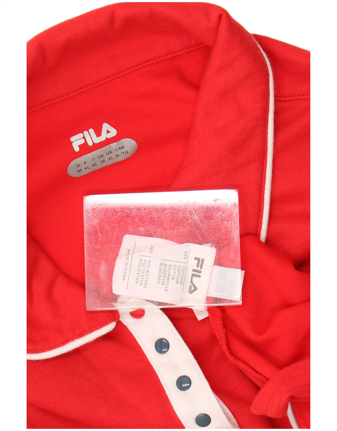 FILA ženska polo majica UK 16 Veliki crveni pamuk