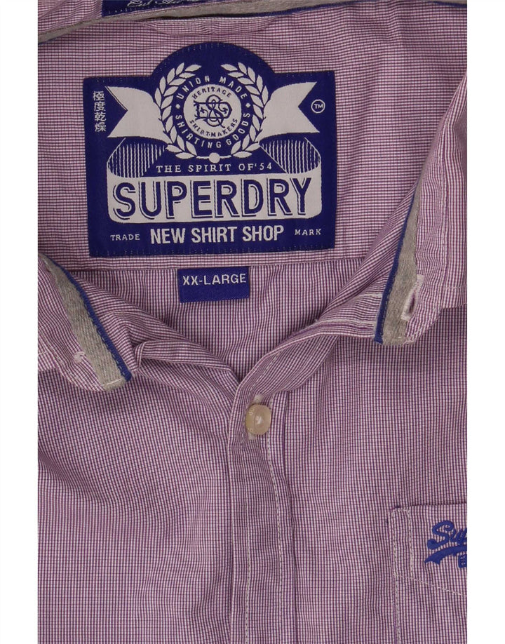 Superdry muška košulja 2XL ljubičasta karirana pamuk