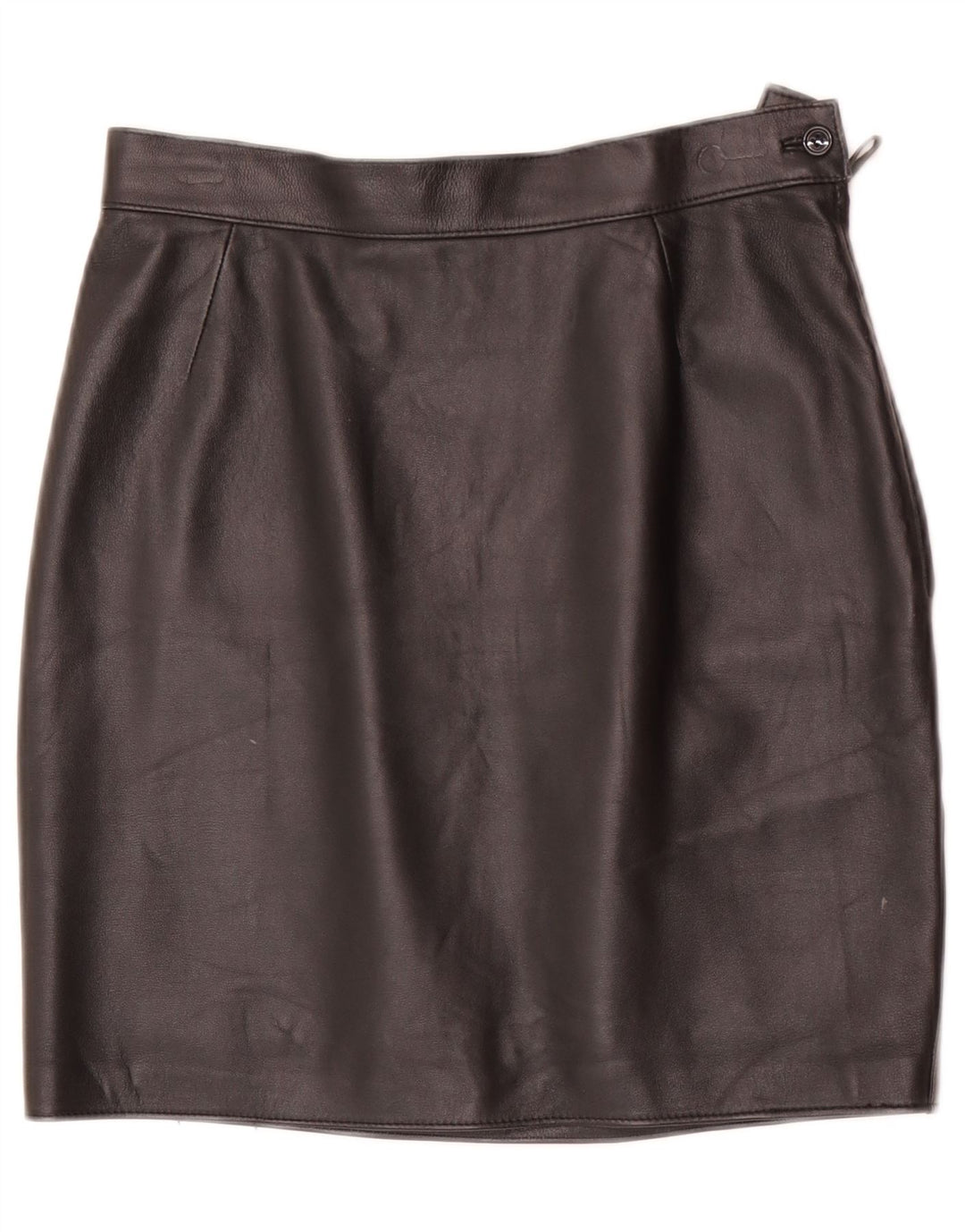 Vintage ženska mini kožna suknja W28 srednje crna
