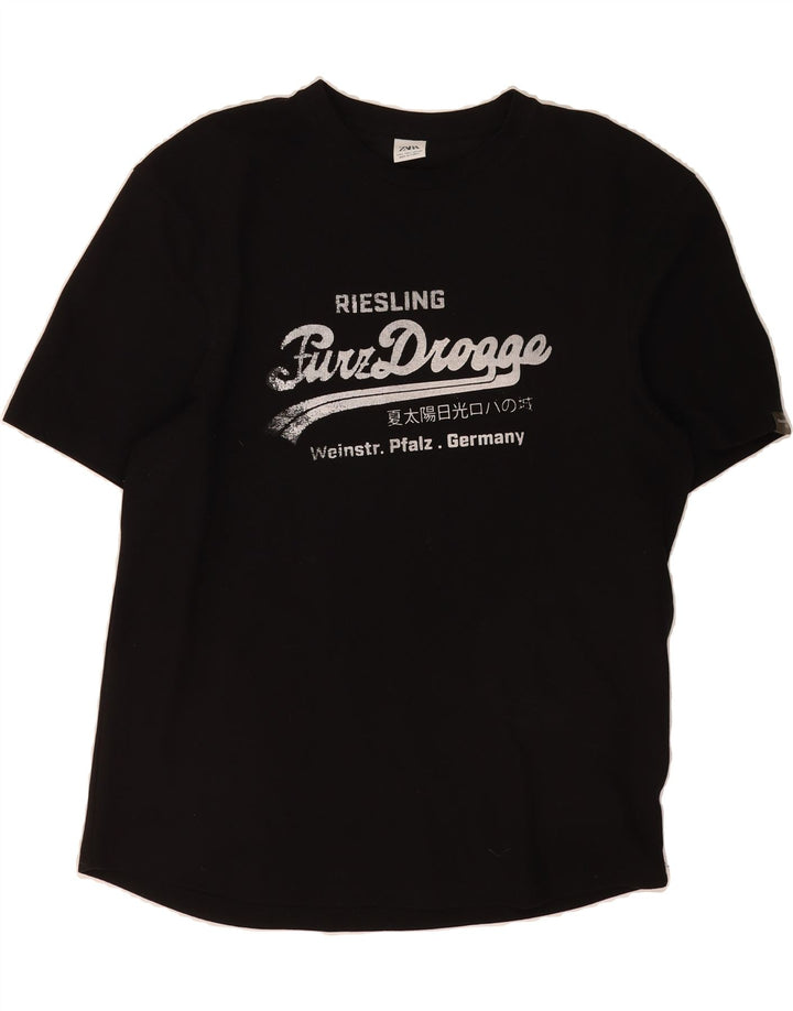 ZARA Mens Graphic T-Shirt Top Large Black Cotton Vintage Zara and Second-Hand Zara from Messina Hembry 