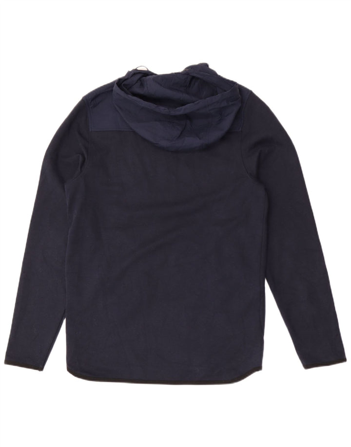 Jack & Jones muška majica s kapuljačom i izrezom s patentnim zatvaračem Mali tamnoplavi poliester