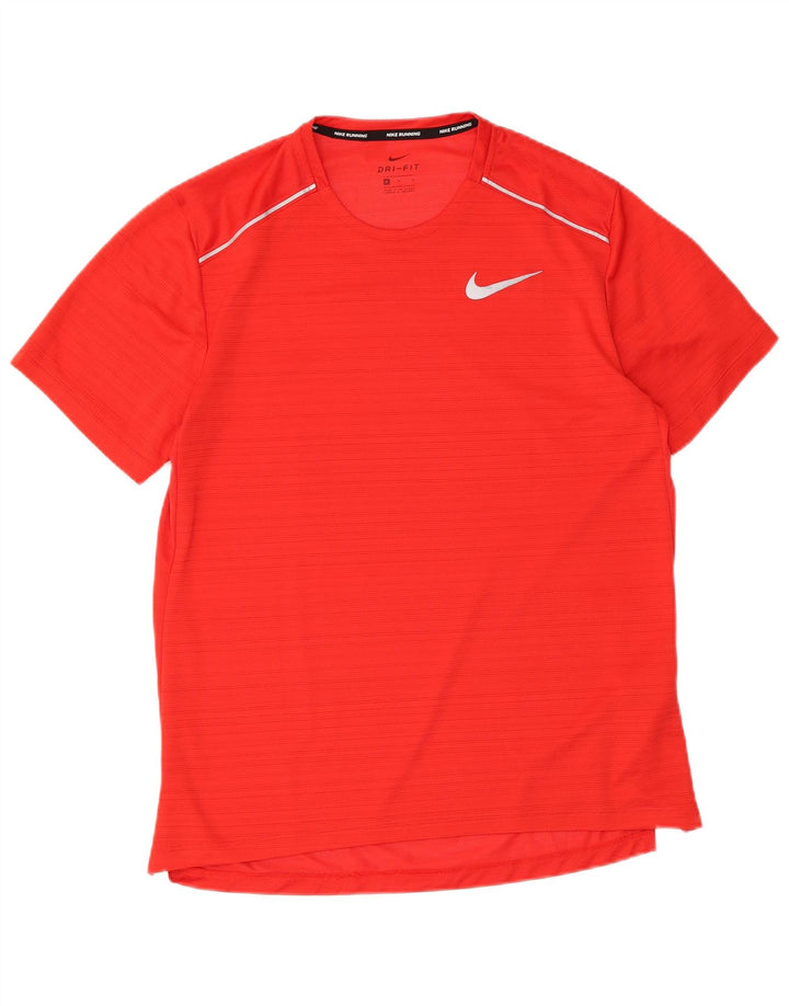 Nike Dri Fit T-Shirt Top srednje crvene pruge od poliestera