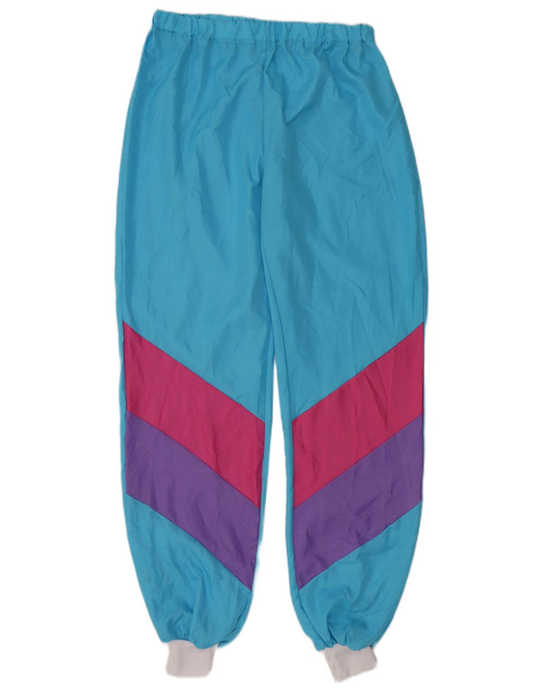 VINTAGE Ženska trenirka Hlače Joggers UK 10 Small Blue Colourblock
