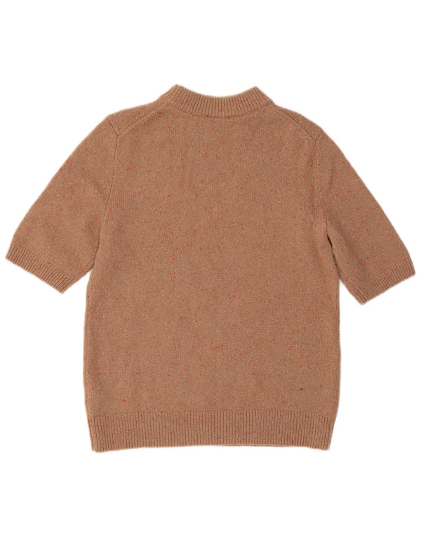 Cos ženski džemper kratkih rukava s brodskim izrezom UK 10 Small Brown Flecked