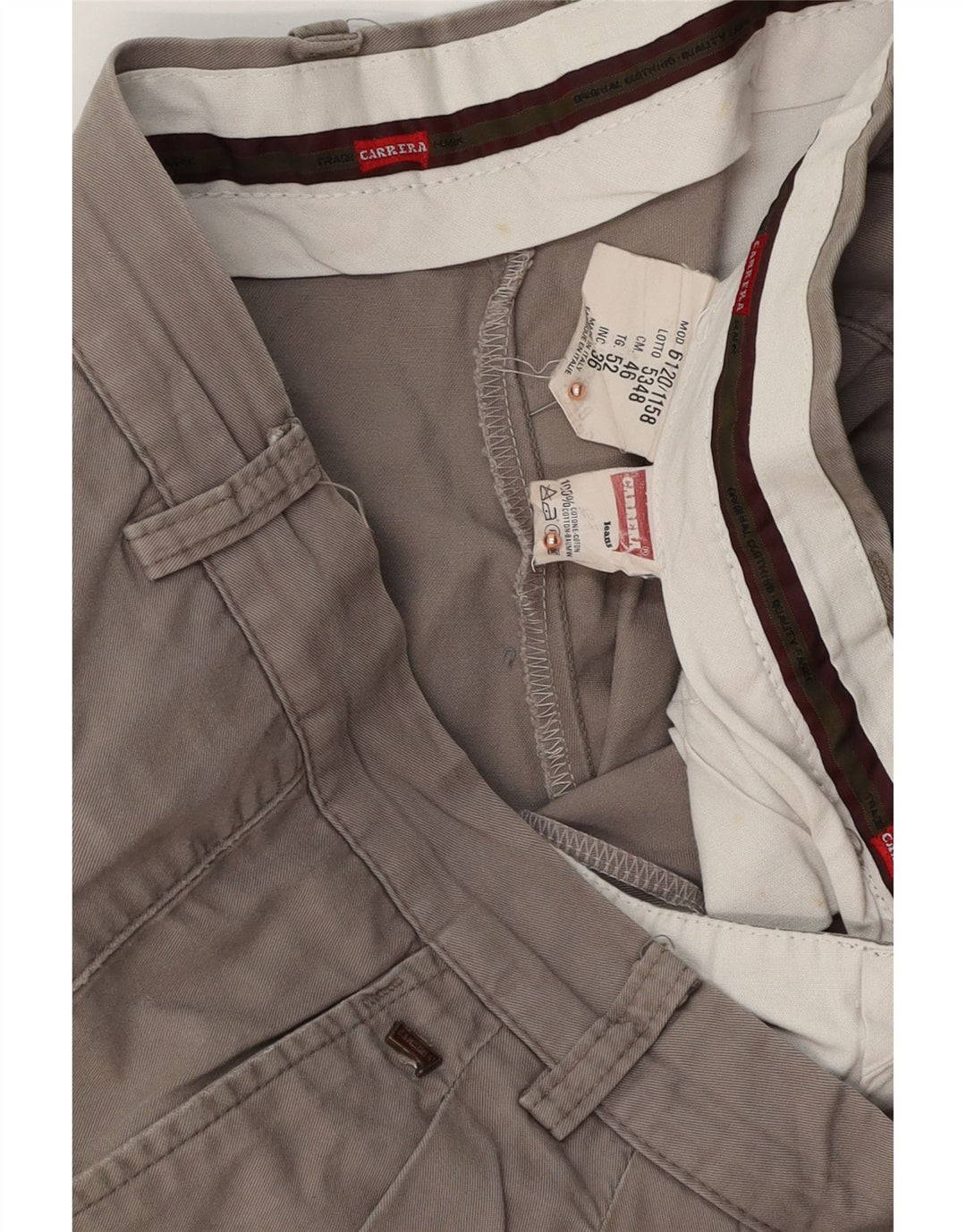 CARRERA Muške chino kratke hlače s štipaljkama W36 Veliki sivi pamuk