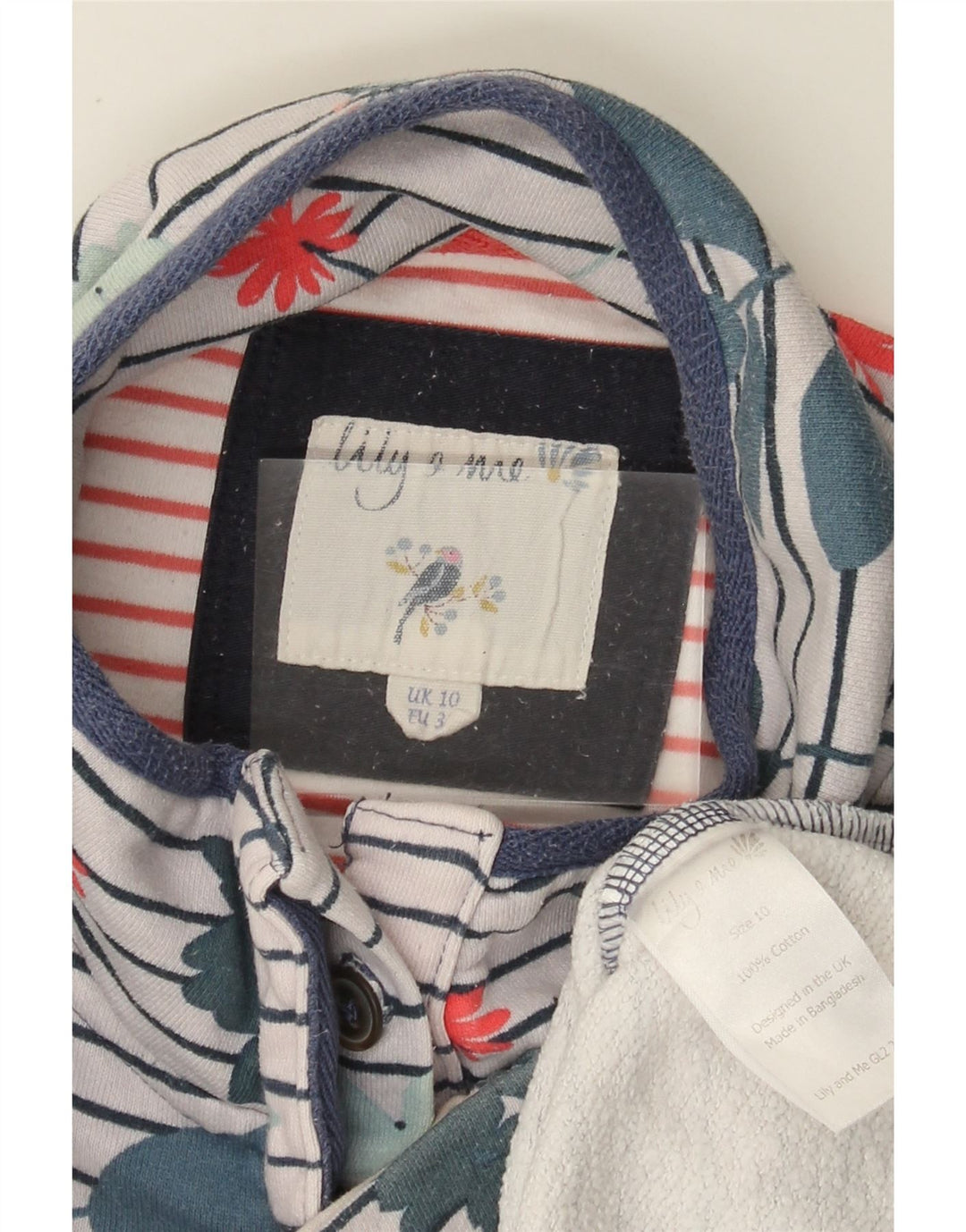 JOULES Ženska majica s dugmadima i izrezom UK 10 Mali bijeli cvjetni