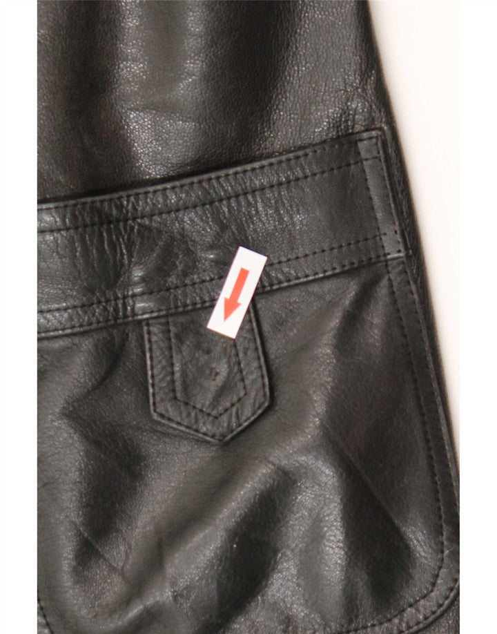 Vintage ženski kožni kaput IT 52 2XL crni