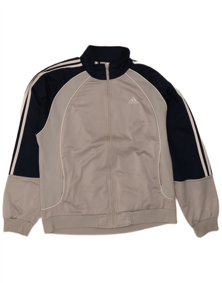 Adidas muška trenirka gornja jakna UK 42/44 veliki sivi poliester u boji