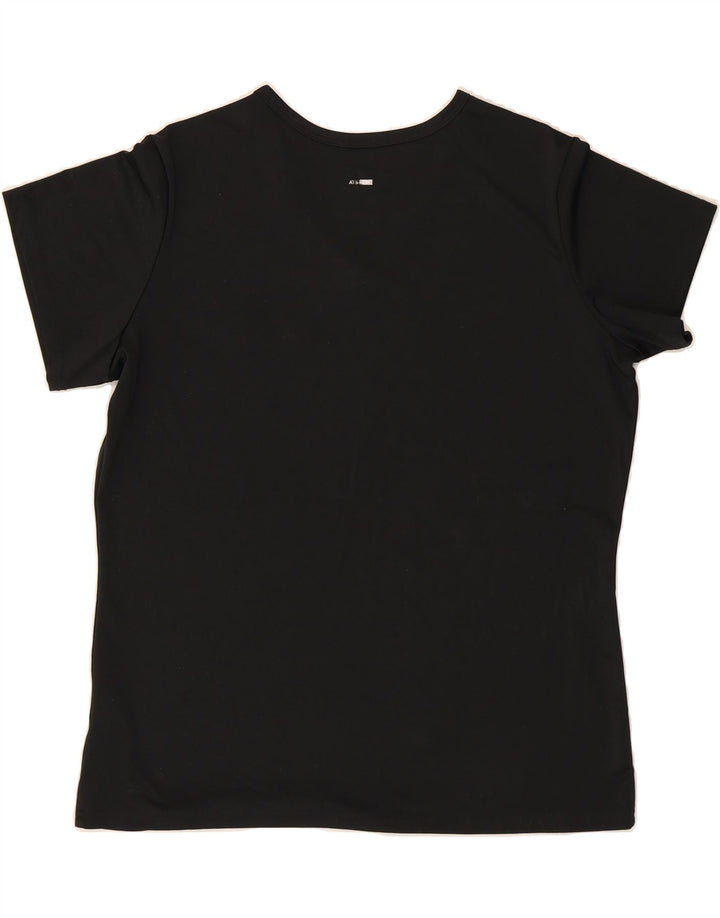 ADIDAS Womens T-Shirt Top UK 16 Large Black Polyester Vintage Adidas and Second-Hand Adidas from Messina Hembry 