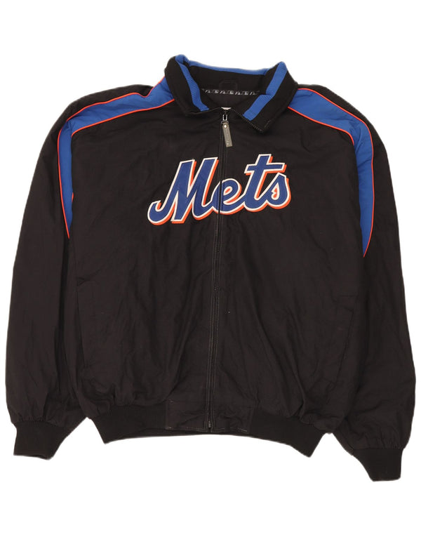 Majestic Mens Mets Graphic Gornja jakna trenirke XL crni najlon u boji