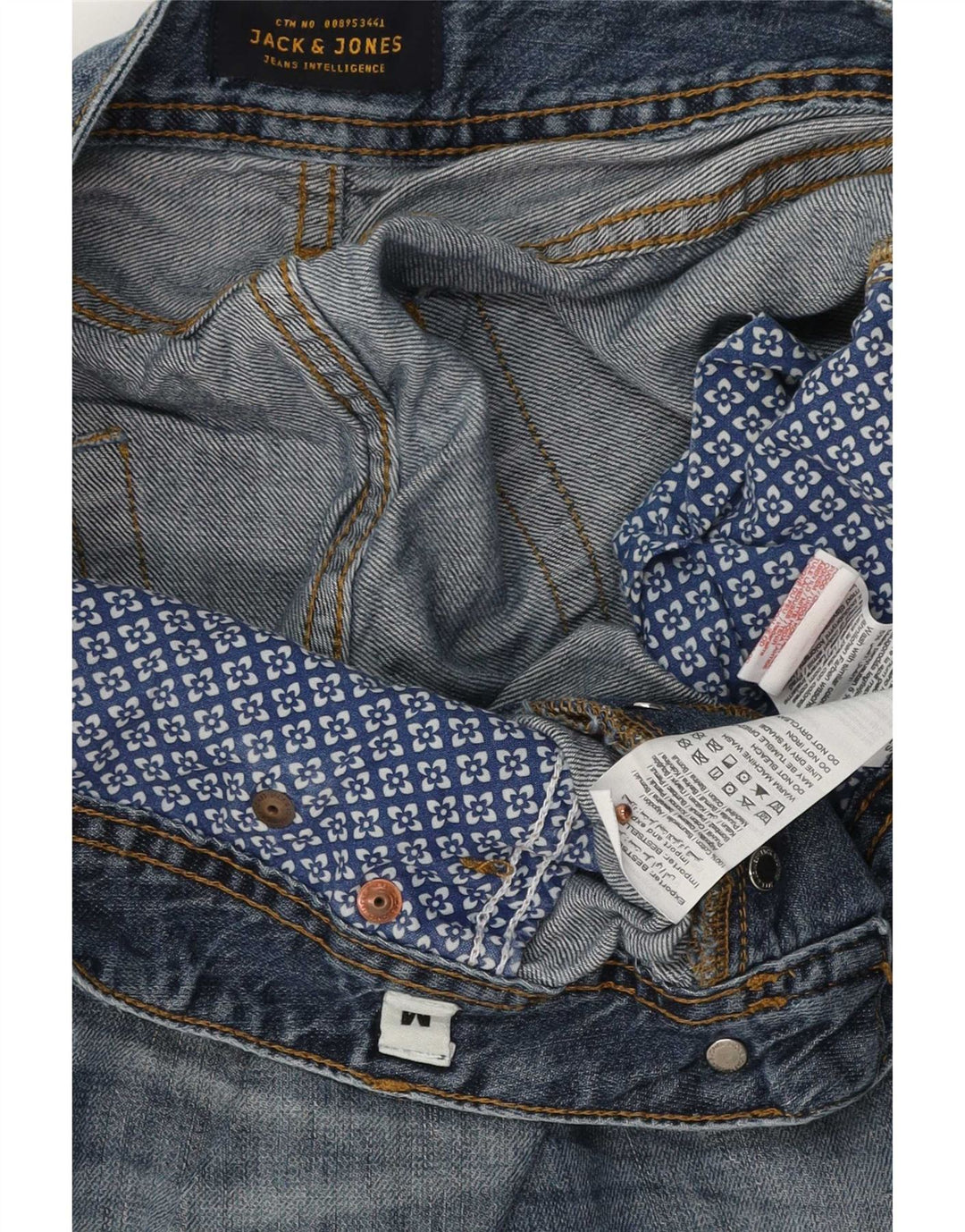 Jack & Jones muške kratke traper kratke hlače srednjeg kroja W32, plavi pamuk
