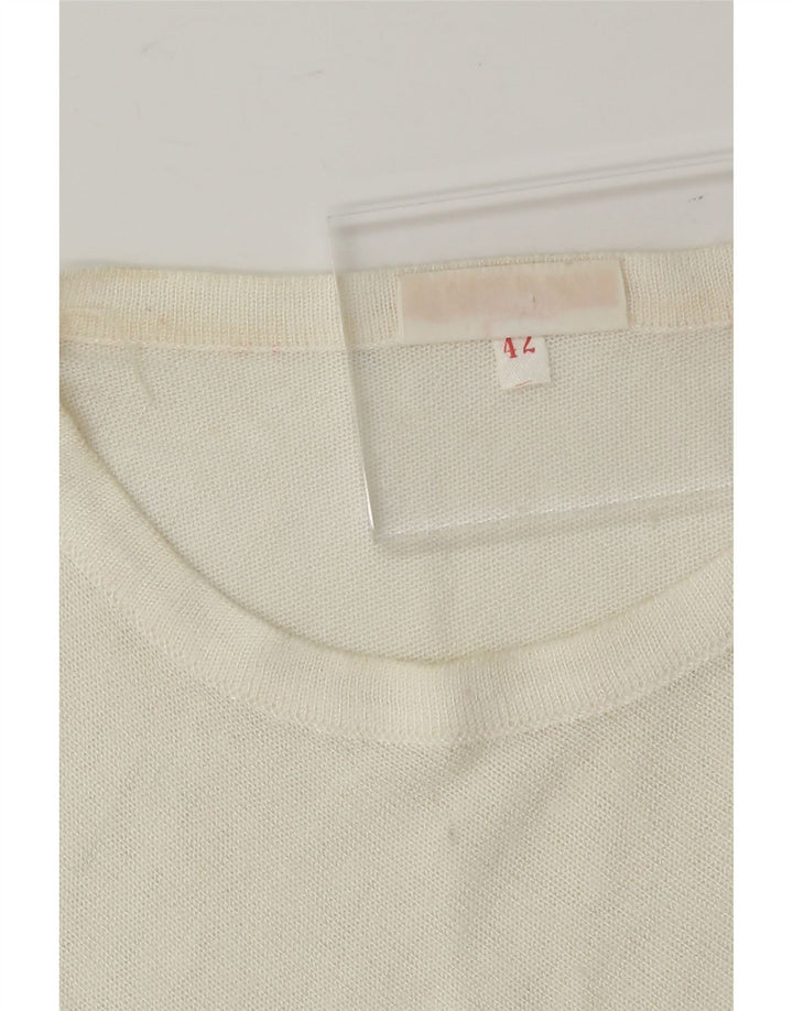 ANNABELLE LONDON Womens Crew Neck Jumper Sweater IT 42 Medium Off White Vintage Annabelle London and Second-Hand Annabelle London from Messina Hembry 