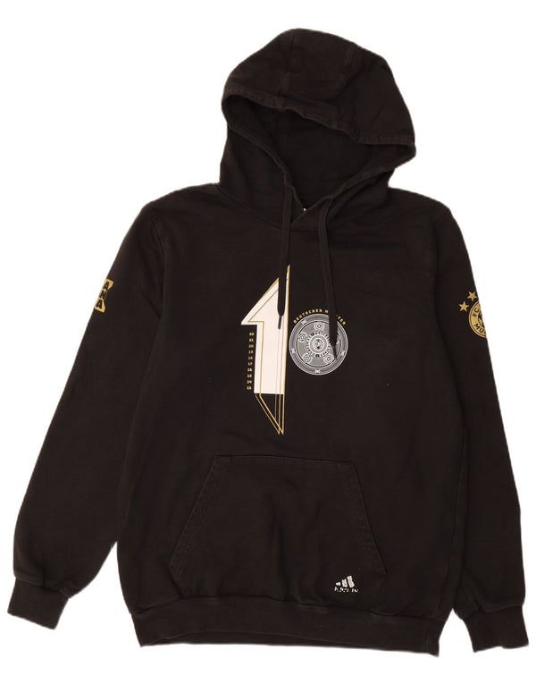 ADIDAS Mens FC Bayern Munchen Graphic Hoodie Jumper Large Black Cotton