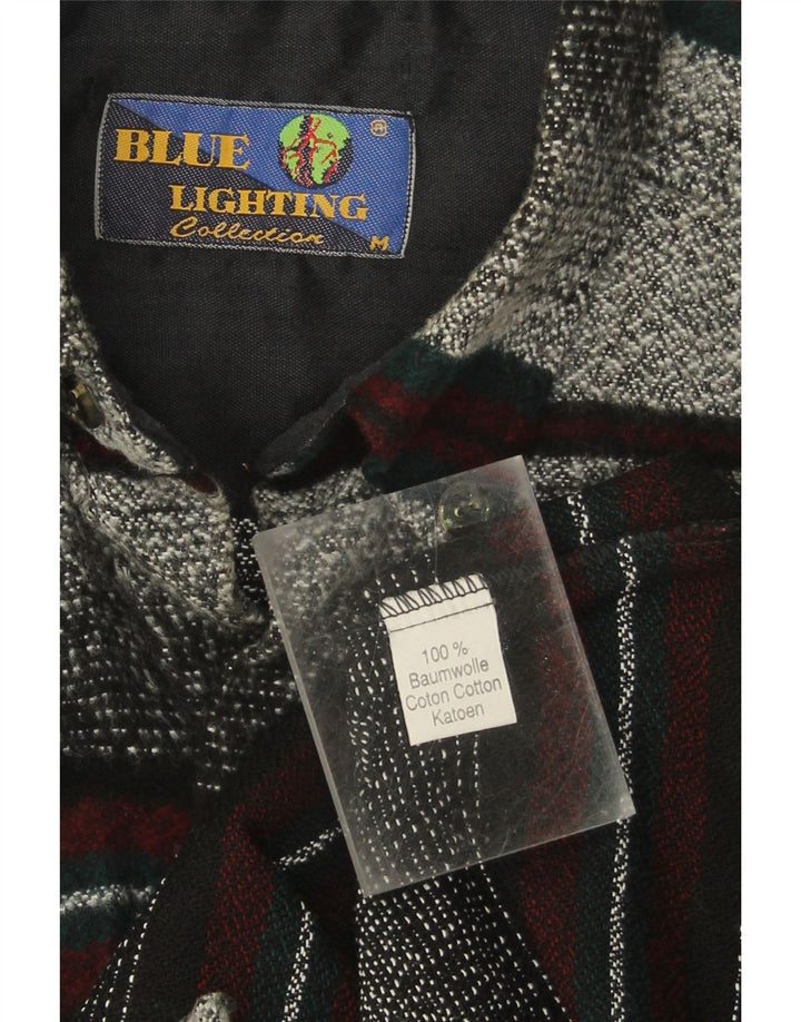 VINTAGE Mens Flannel Shirt Medium Grey Striped Cotton Vintage Vintage and Second-Hand Vintage from Messina Hembry 