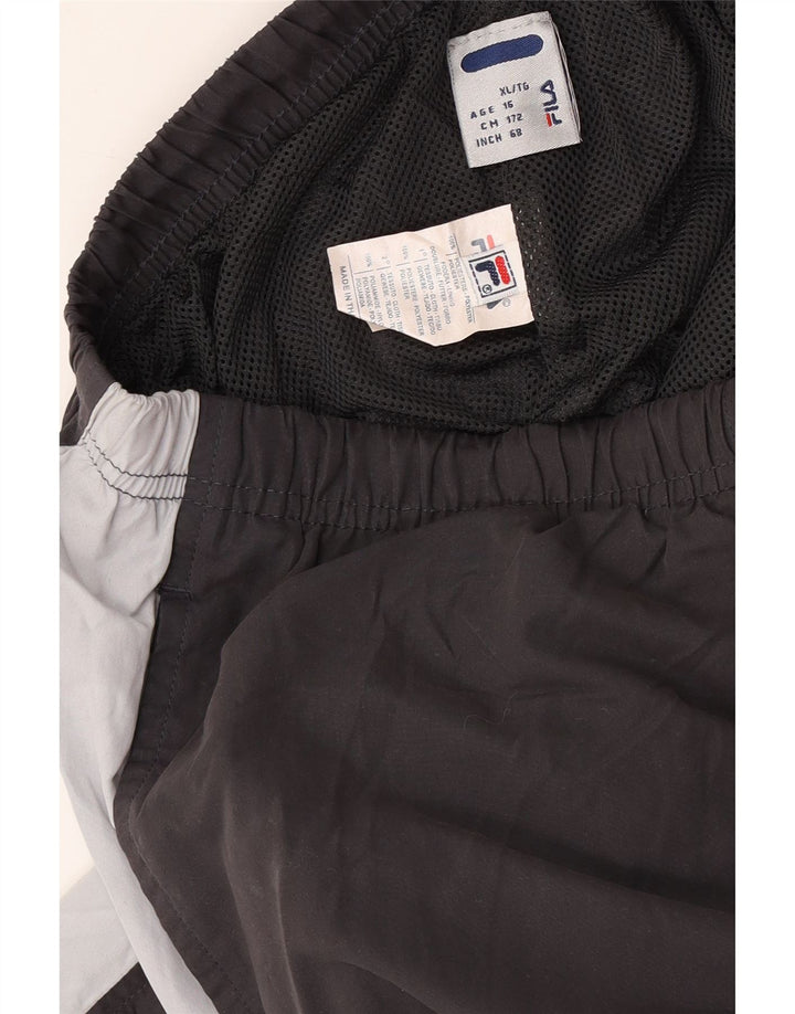 FILA Boys Graphic Trenirka Hlače Joggers 15-16 Years Grey Colourblock