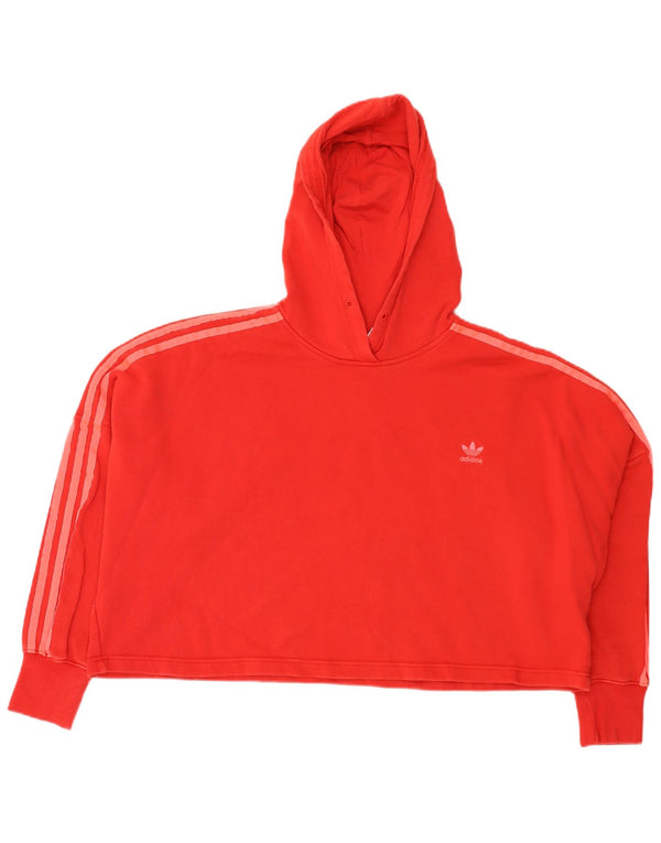 Adidas ženska majica s kapuljačom s kratkim rukavima UK 14 srednje crvene boje